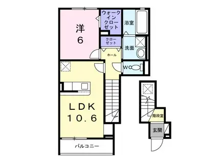 ドルチェビータ III(1LDK/2階)の間取り写真