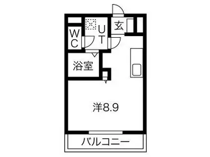 GOOD LUCK(1K/2階)の間取り写真