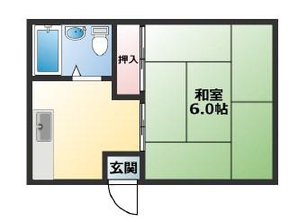 高田ハウス(1K/1階)の間取り写真