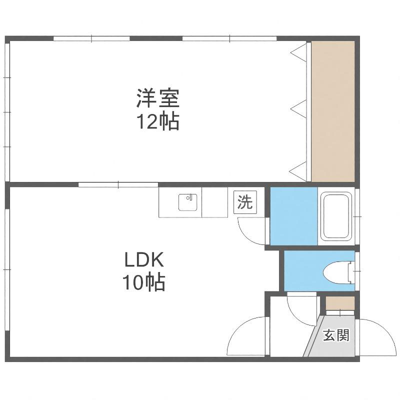  成田マンション第二 (1LDK/2階)の間取り写真