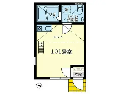 ネクサス東逗子(ワンルーム/1階)の間取り写真