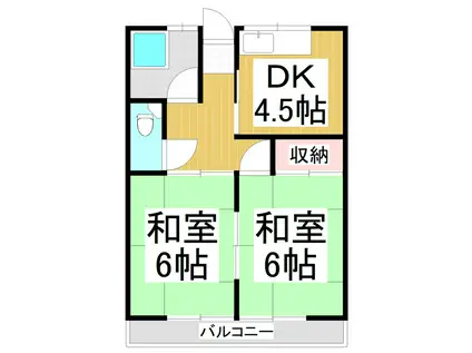 三洋ハイツ(2DK/3階)の間取り写真