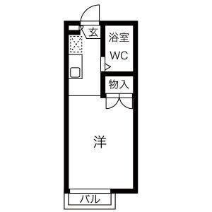 CROWN M&K(ワンルーム/2階)の間取り写真