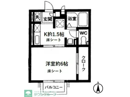 エトワール蓮田(1K/2階)の間取り写真