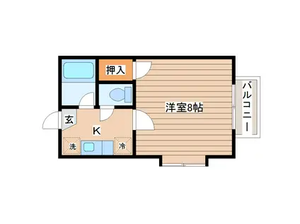 スターハイツ(1K/2階)の間取り写真