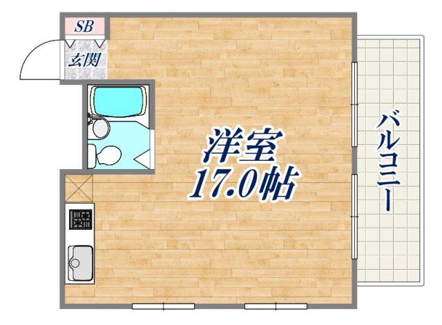 ホワイトビル(ワンルーム/4階)の間取り写真