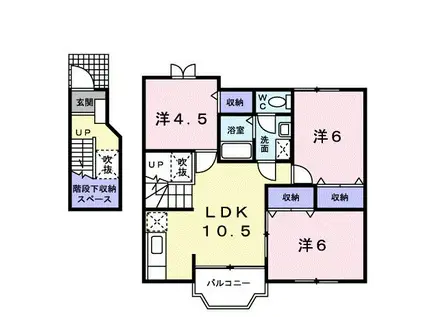 MERUROSE III(3LDK/2階)の間取り写真