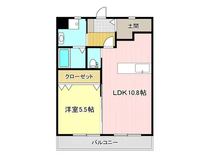LOOP(1LDK/1階)の間取り写真
