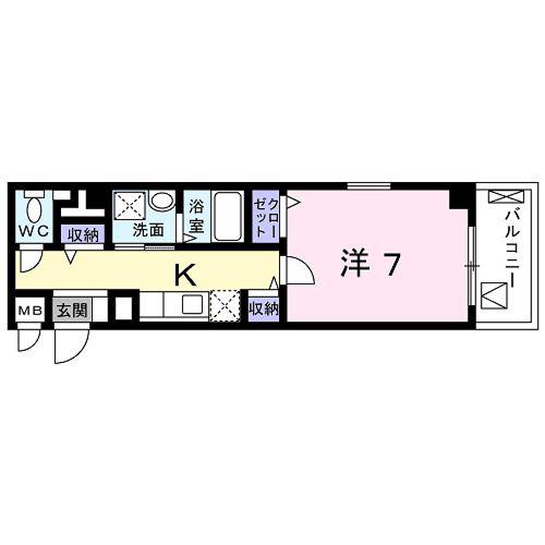 サザン 京央(1K/3階)の間取り写真