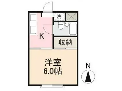 春日Kコーポ(1K/1階)の間取り写真