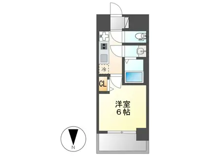 プレサンス桜山駅前アフォード(1K/2階)の間取り写真