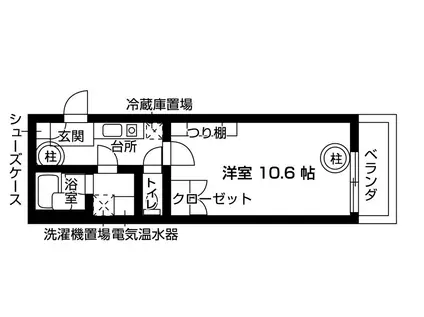 松ロイヤルビル(1K/2階)の間取り写真