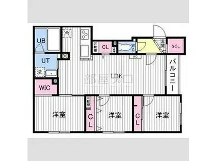 ASTER S14(3LDK/1階)の間取り写真