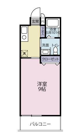 WORTH-VILLA(1K/3階)の間取り写真