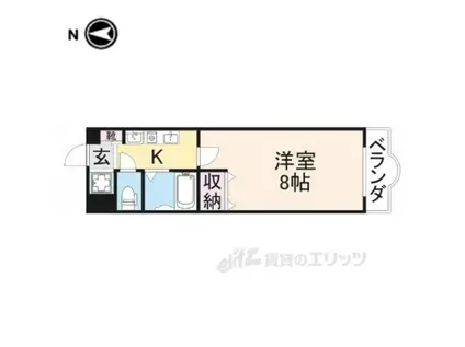 マンション万葉Ⅰ(1K/1階)の間取り写真