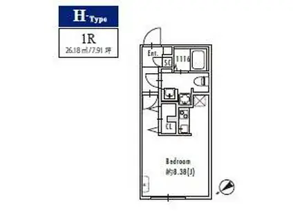 GRANPASEO下北沢(ワンルーム/3階)の間取り写真