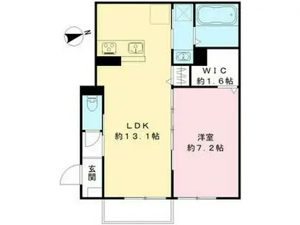 WISTERIA東鶉(1LDK/2階)の間取り写真