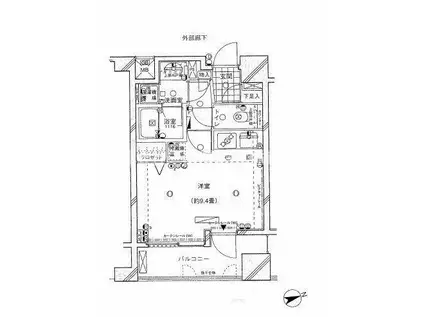シーダム目黒(ワンルーム/7階)の間取り写真