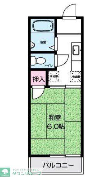 第2幸ハイツ(1K/2階)の間取り写真