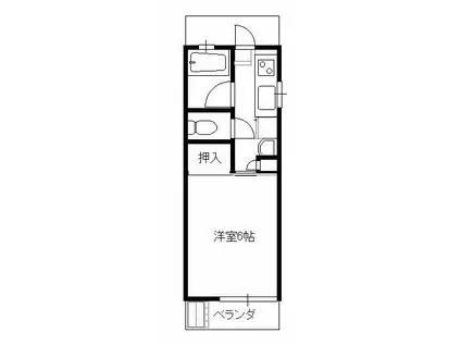 レジデンス小峯(1K/2階)の間取り写真