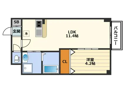 RETUMEKITA(1LDK/3階)の間取り写真