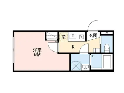 CRECIA二宮(1K/1階)の間取り写真