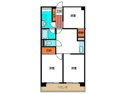 芝マンション(3DK/4階)の間取り写真