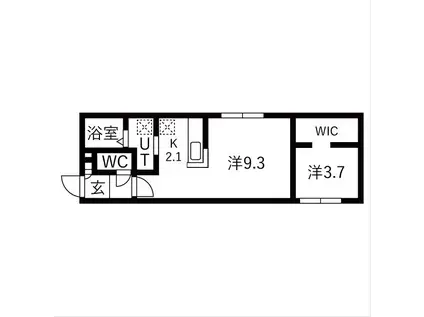 FEEEL平岸(1LDK/1階)の間取り写真