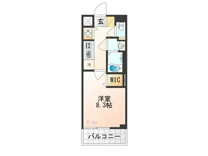 ベラジオ雅び京都洛北ガーデン(1K/2階)の間取り写真