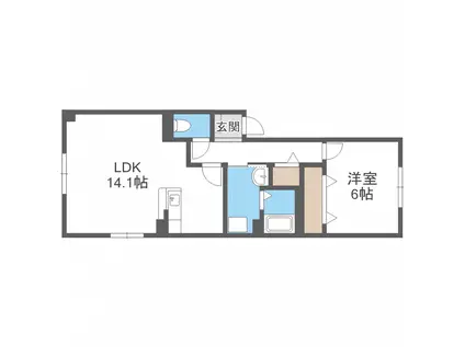 ラリュールII(1LDK/2階)の間取り写真