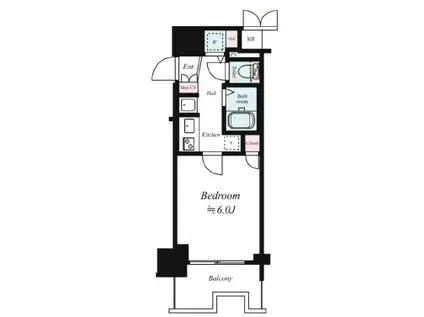 プレサンス難波イーストモダニティ(1K/2階)の間取り写真