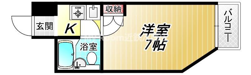 リーダースパーク21(1K/4階)の間取り写真