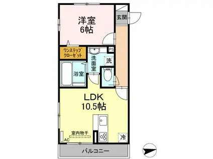 第1コスモスヴィラ(1LDK/3階)の間取り写真