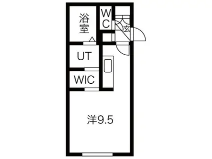 LAULEA学園前(1K/1階)の間取り写真