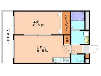 パルテンツァK(1LDK/3階)の間取り写真