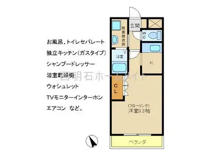 メゾン・ド・メルヴェーユ(1K/1階)の間取り写真