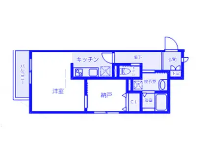 LIGNUM浦和元町(1LDK/2階)の間取り写真