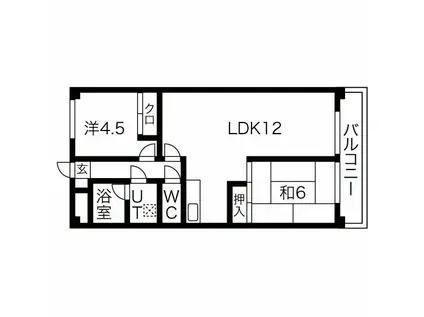 ウイングスI(3DK/1階)の間取り写真
