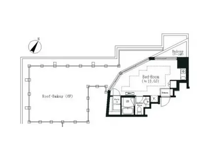 エルスタンザ白金(ワンルーム/6階)の間取り写真