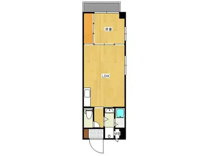 高橋第3警固(1LDK/6階)の間取り写真