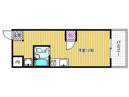 OMレジデンス柏原II(ワンルーム/3階)の間取り写真