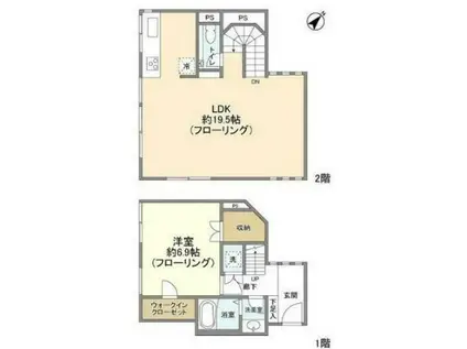 F K DAIKANYAMA(1LDK/1階)の間取り写真