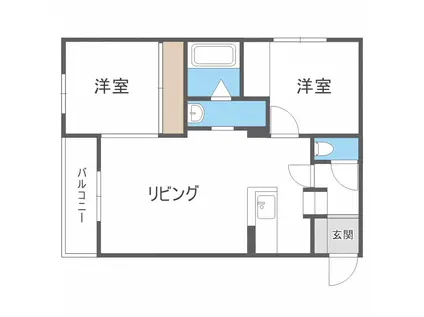 HS312(2LDK/5階)の間取り写真