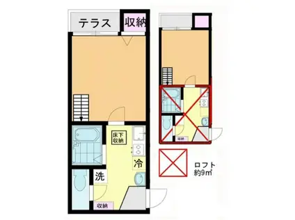 NSKコーポ幕張(1K/1階)の間取り写真