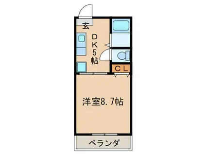 ハイツ枇杷島(1DK/3階)の間取り写真