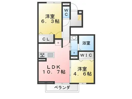 D-ROOM石神井台4丁目PJ A棟・B棟(2LDK/1階)の間取り写真