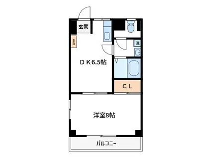 第2中正ビル(1DK/4階)の間取り写真