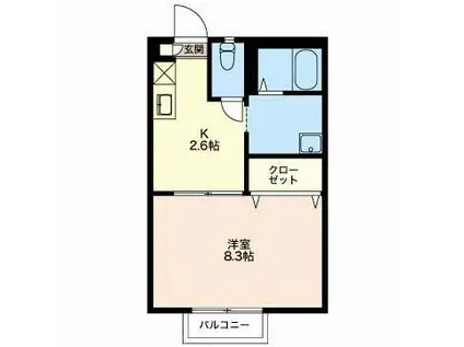 サウスウェーブ12番館(1K/1階)の間取り写真