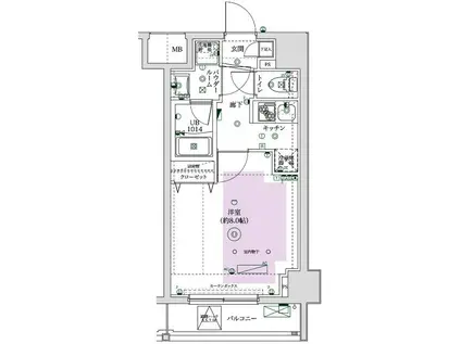 フェルクルールスクエア日暮里(1K/4階)の間取り写真