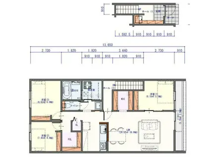 みらいグレイス甲佐II(3LDK/2階)の間取り写真